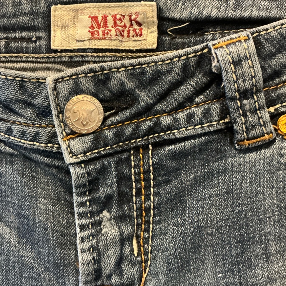 BUCKLE MEK OAXACA Low Rise Western Grunge Straight Leg Jean Unique Womans SZ 31 - Picture 4 of 13